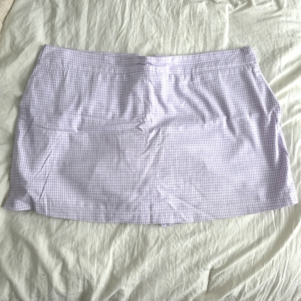 Free People Big Dreams Lavender Gingham Skort 12